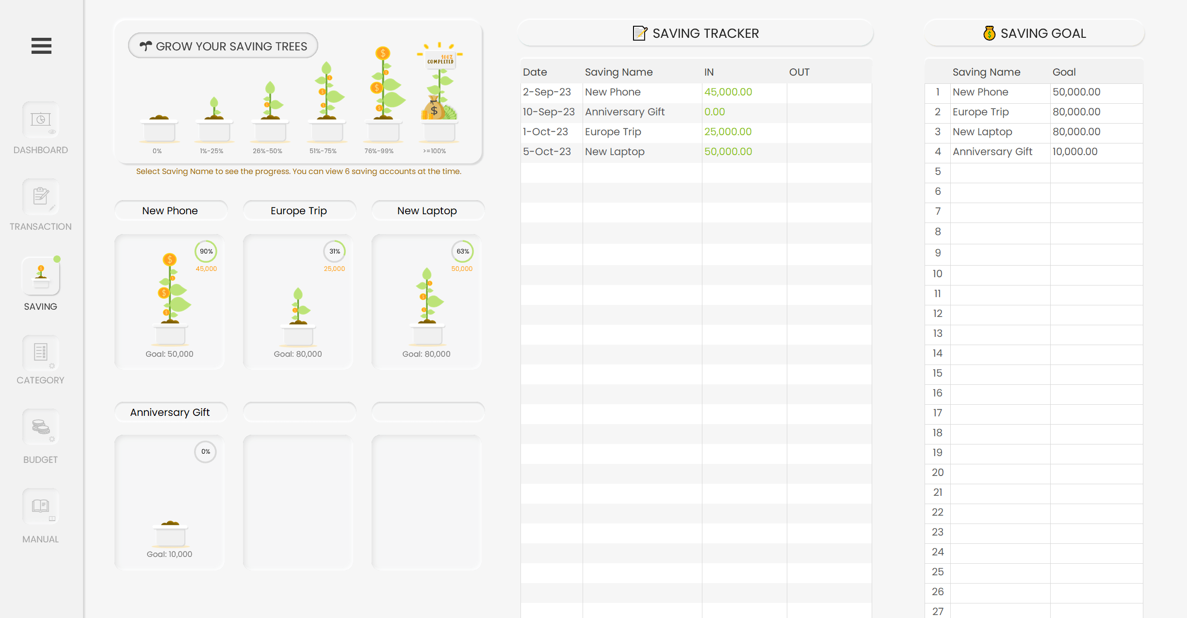Light Blue Personal Finance Saving