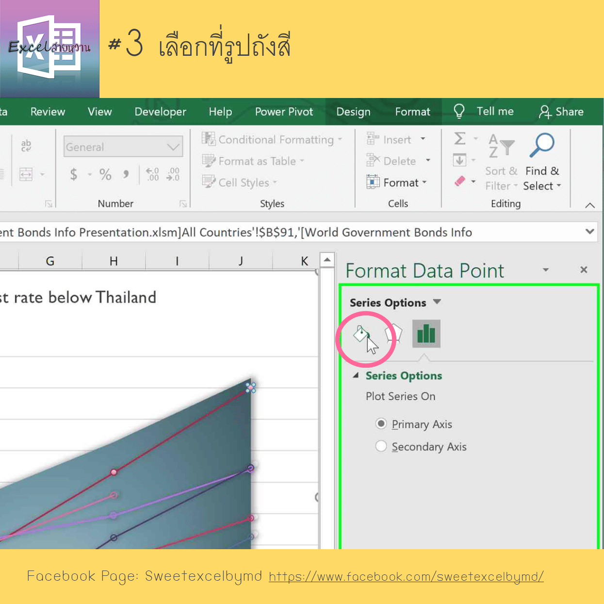 วิธีเติมรูปลงบนกราฟเส้นใน Excel 3
