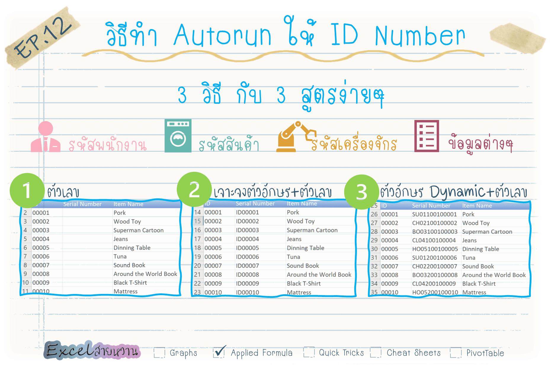 วิธีรันเลขใน Excel