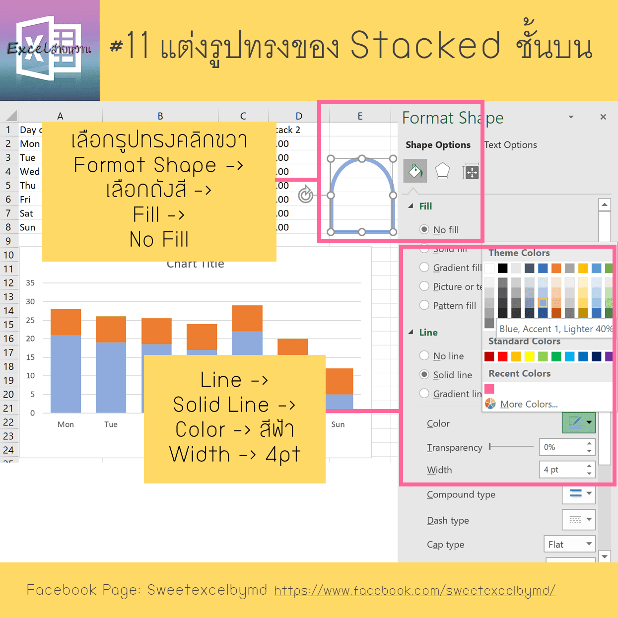 วิธีเปลี่ยนกราฟแท่งเป็นกราฟเท่ห์ 11